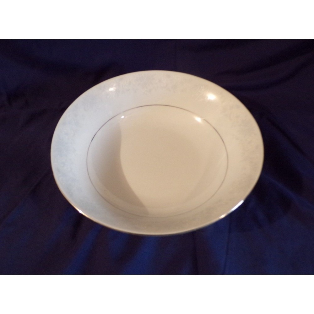 White China Dinnerware Set by China Pearl "Annie" Round Sering Bowl Floral Rim
